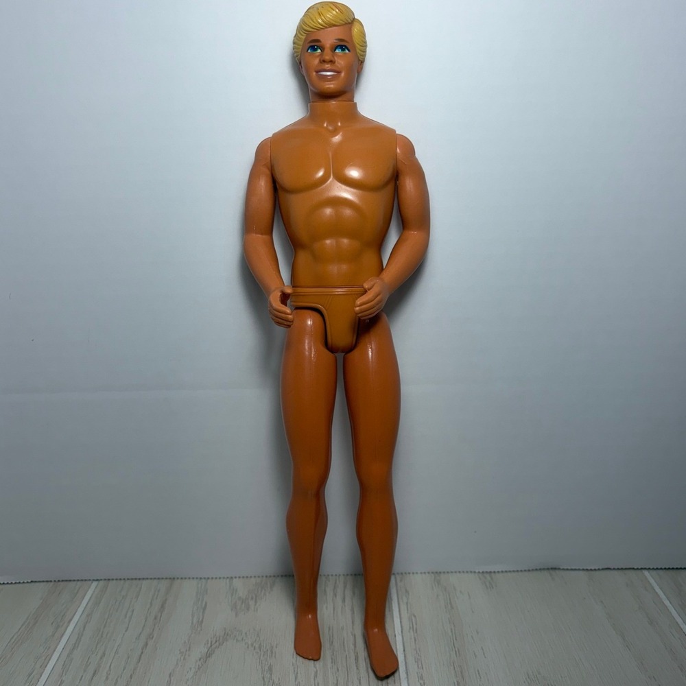 Vintage Mattel Ken Fashion Doll Molded Blonde Hair Blue Eyes Tan Barbie Nude